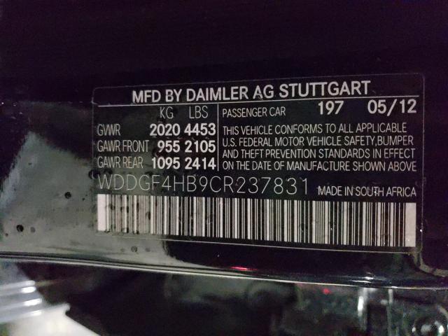 2012 MERCEDES-BENZ C 250 WDDGF4HB9CR237831