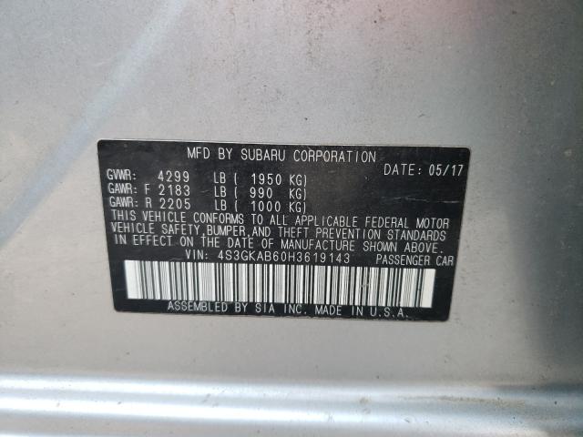 2017 SUBARU IMPREZA PR 4S3GKAB60H3619143