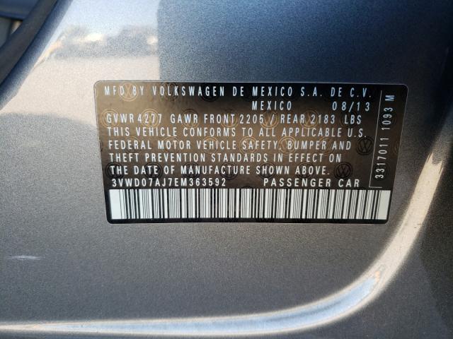 2014 VOLKSWAGEN JETTA SE 3VWD07AJ7EM363592