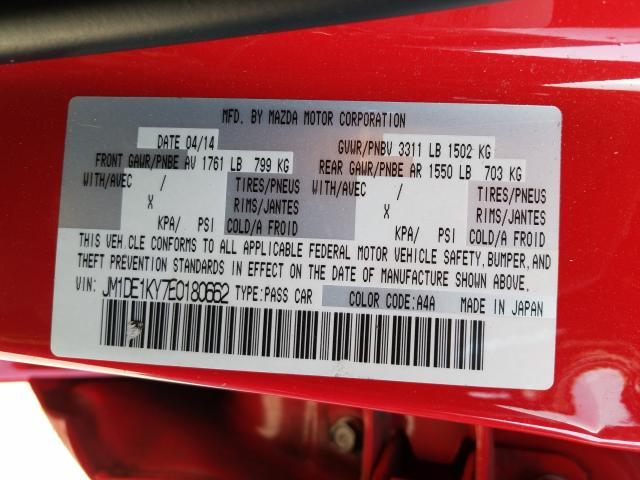 2014 MAZDA MAZDA2 SPO JM1DE1KY7E0180662