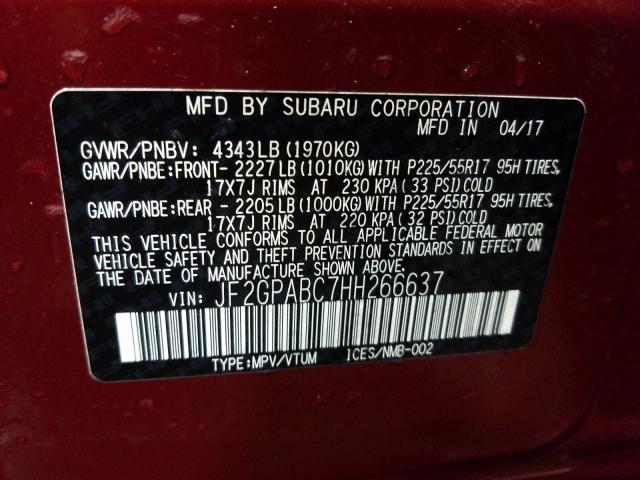 2017 SUBARU CROSSTREK JF2GPABC7HH266637