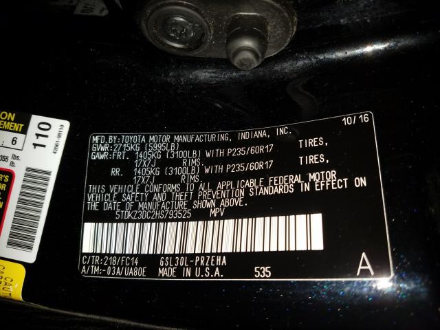2017 TOYOTA SIENNA LE 5TDKZ3DC2HS793525
