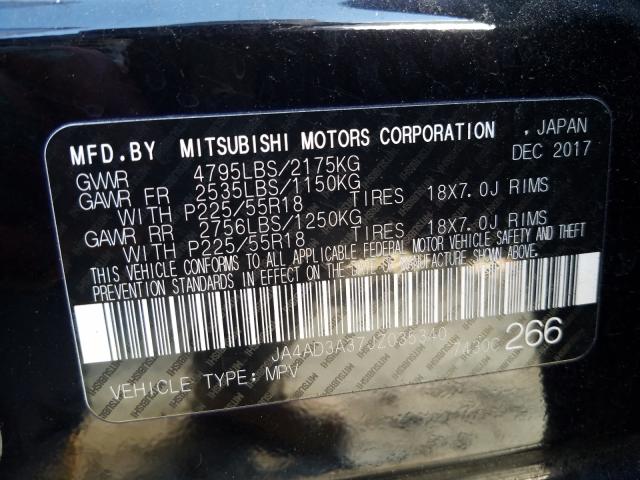 2018 MITSUBISHI OUTLANDER JA4AD3A37JZ035340