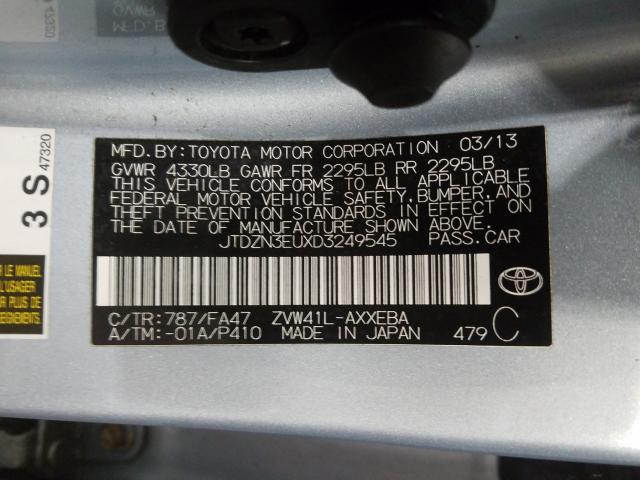 2013 TOYOTA PRIUS V JTDZN3EUXD3249545