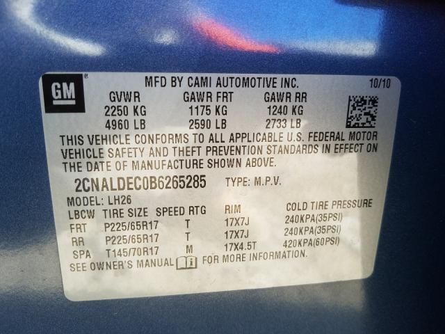 2011 CHEVROLET EQUINOX 2CNALDEC0B6265285