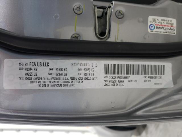 2016 DODGE DART SE 1C3CDFAA0GD539687