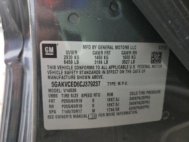 2012 BUICK ENCLAVE 5GAKVCED6CJ379237