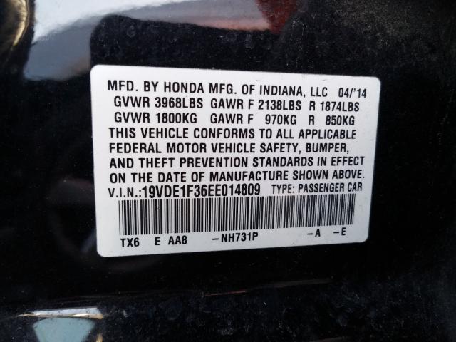 2014 ACURA ILX 20 19VDE1F36EE014809