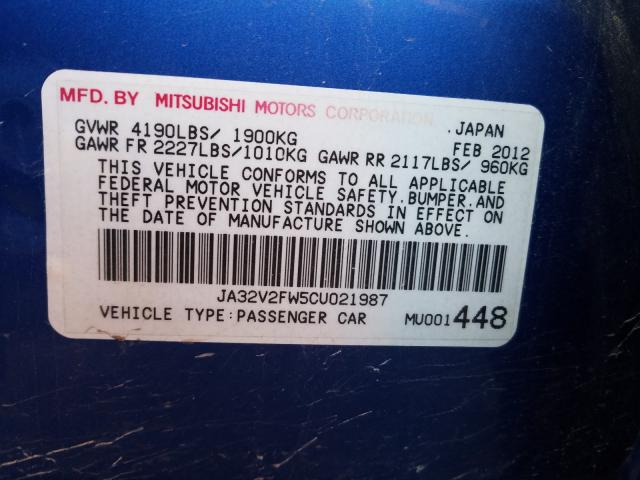 2012 MITSUBISHI LANCER SE JA32V2FW5CU021987