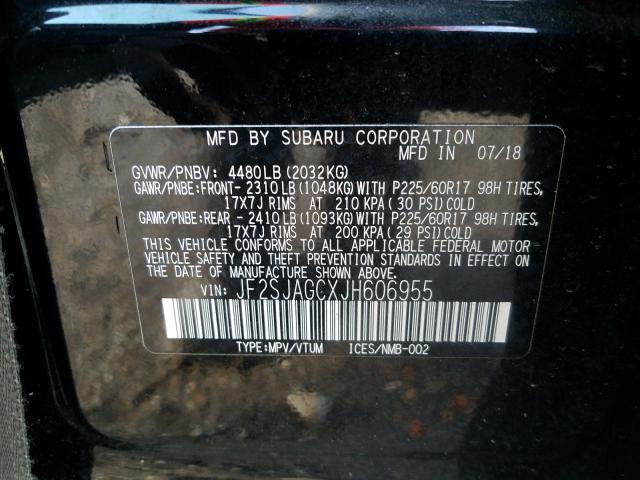 2018 SUBARU FORESTER JF2SJAGCXJH606955