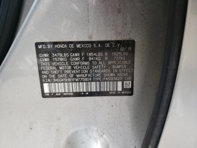 2015 HONDA FIT EX 3HGGK5H81FM775804