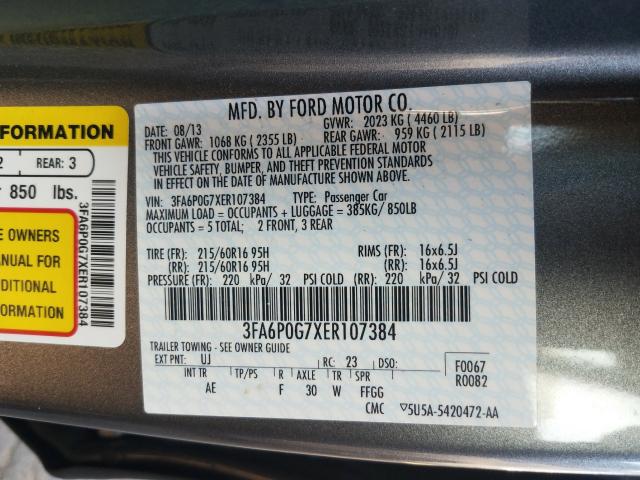 2014 FORD FUSION S 3FA6P0G7XER107384