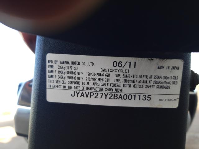 2011 YAMAHA XV1900 CU JYAVP27Y2BA001135