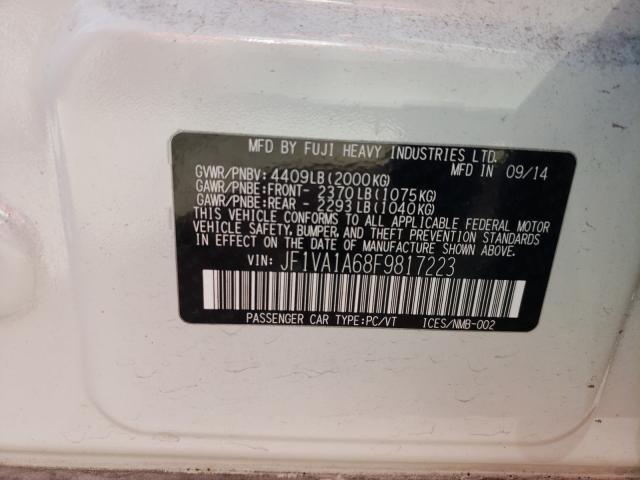 2015 SUBARU WRX JF1VA1A68F9817223