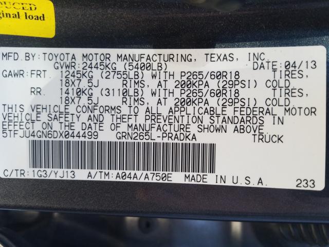 2013 TOYOTA TACOMA DOU 5TFJU4GN6DX044499