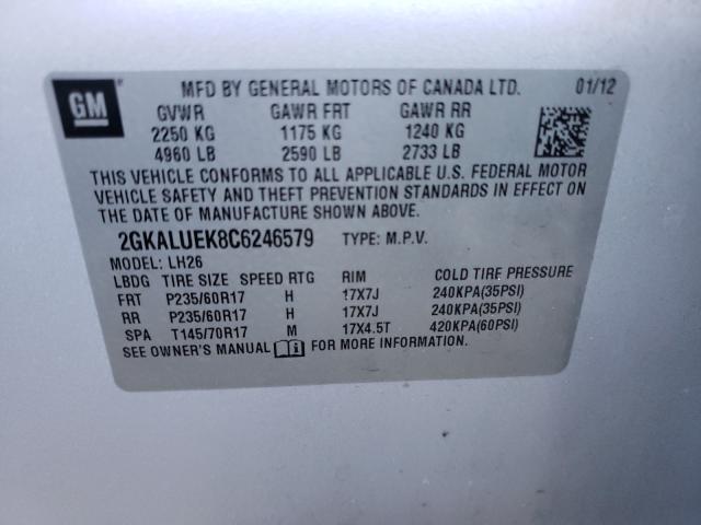 2012 GMC TERRAIN SL 2GKALUEK8C6246579