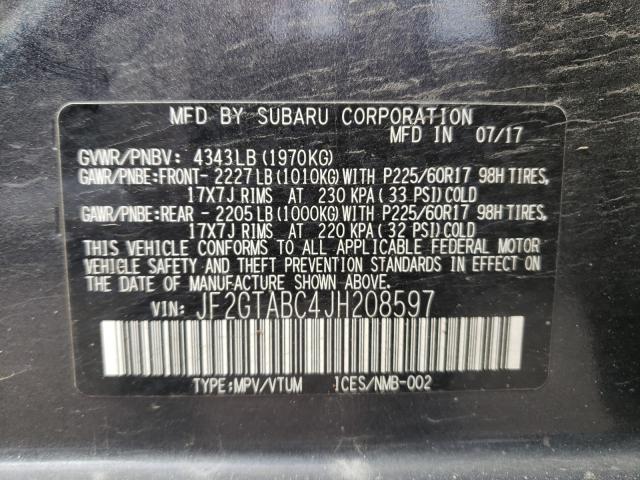 2018 SUBARU CROSSTREK JF2GTABC4JH208597