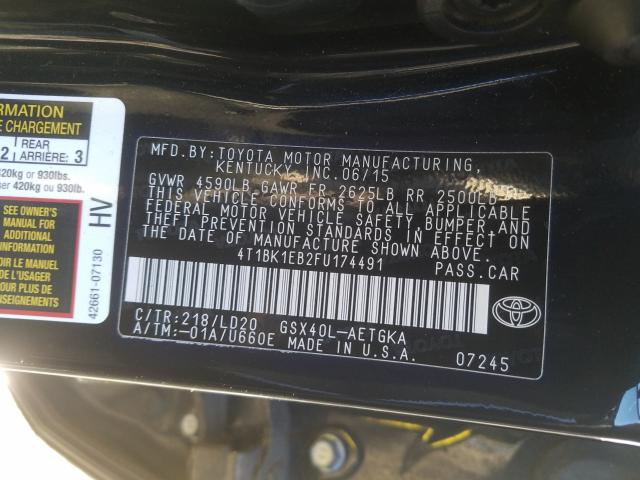 2015 TOYOTA AVALON XLE 4T1BK1EB2FU174491