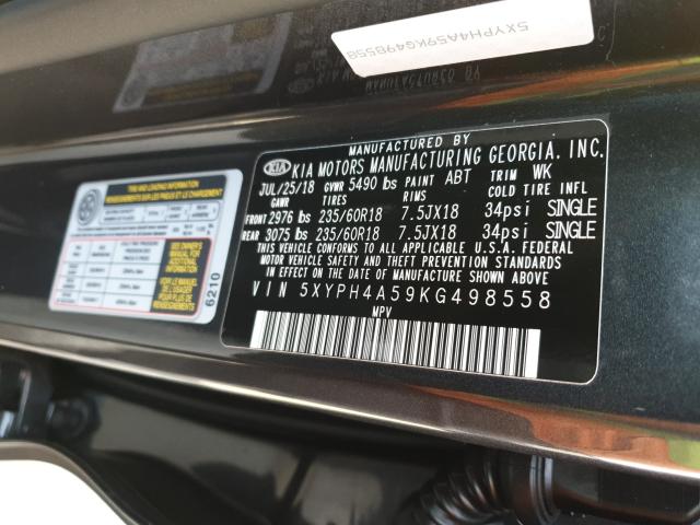 2019 KIA SORENTO EX 5XYPH4A59KG498558