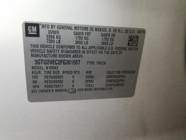 2015 GMC SIERRA K15 3GTU2VEC2FG361567