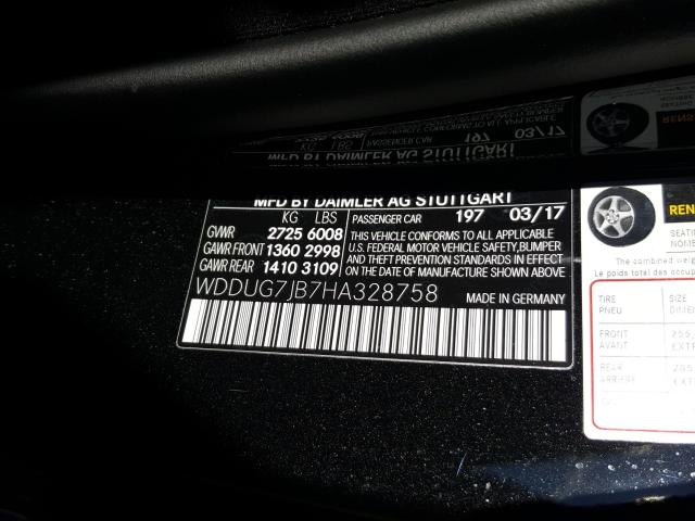 2017 MERCEDES-BENZ S 63 AMG WDDUG7JB7HA328758