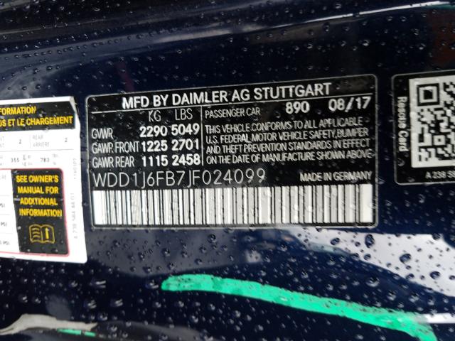 2018 MERCEDES-BENZ E 400 WDD1J6FB7JF024099