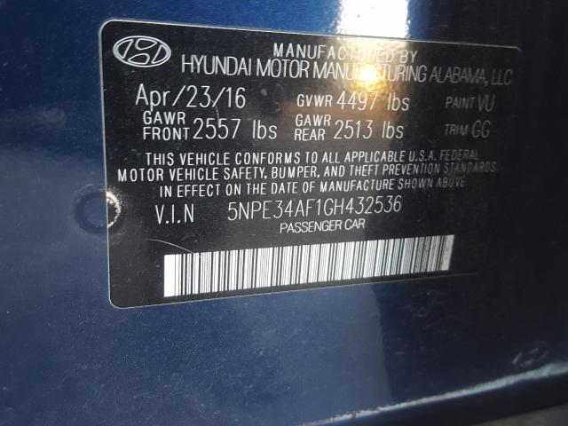 2016 HYUNDAI SONATA SPO 5NPE34AF1GH432536
