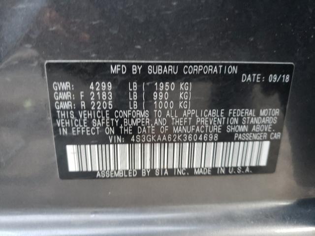 2019 SUBARU IMPREZA 4S3GKAA62K3604698