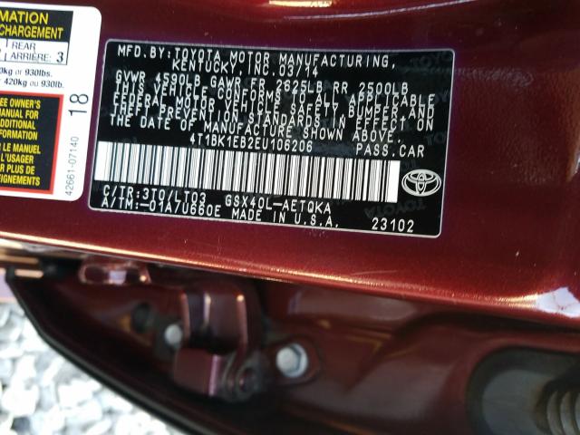 2014 TOYOTA AVALON BAS 4T1BK1EB2EU106206