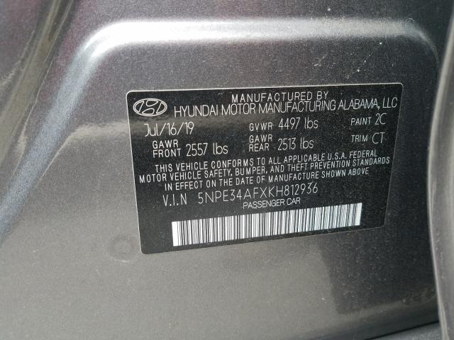 2019 HYUNDAI SONATA LIM 5NPE34AFXKH812936
