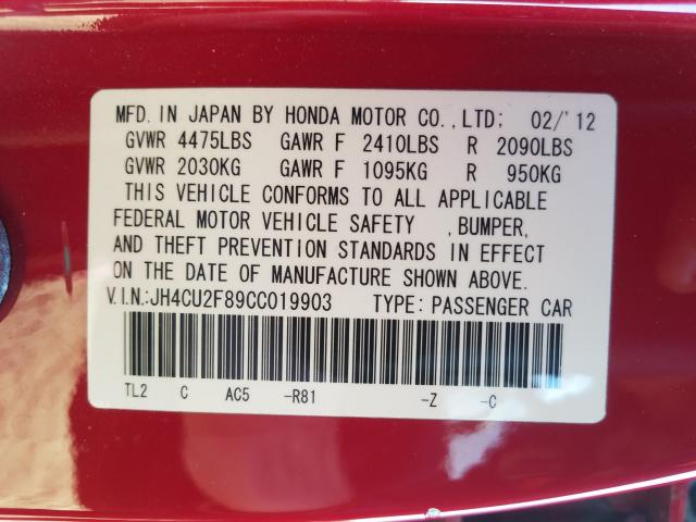 2012 ACURA TSX SE JH4CU2F89CC019903