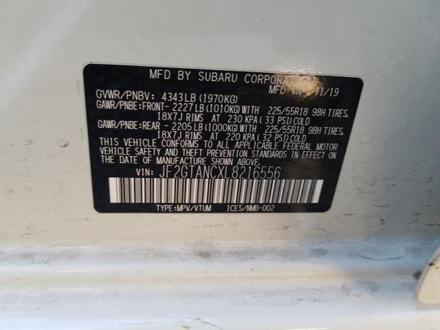 2020 SUBARU CROSSTREK JF2GTANCXL8216556