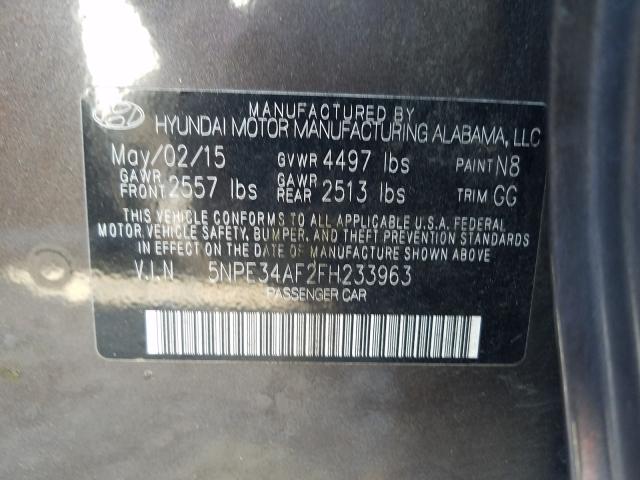 2015 HYUNDAI SONATA SPO 5NPE34AF2FH233963