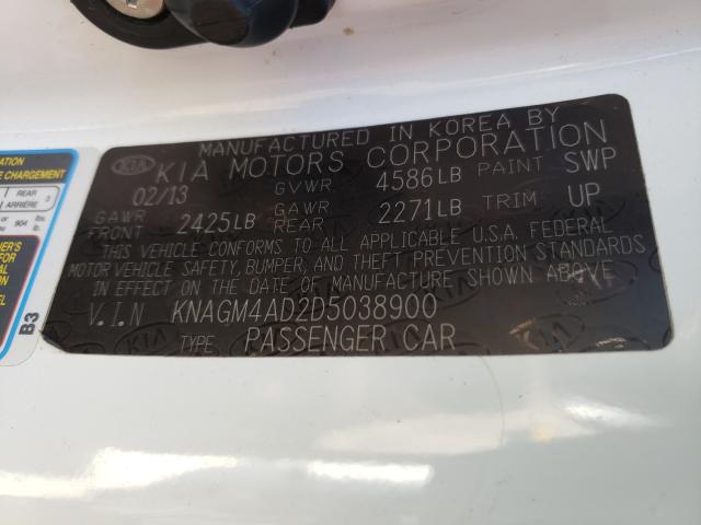 2013 KIA OPTIMA HYB KNAGM4AD2D5038900
