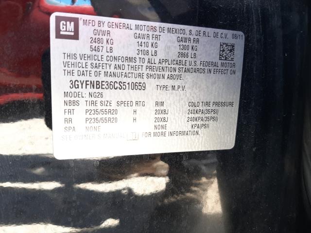 2012 CADILLAC SRX PERFOR 3GYFNBE36CS510659