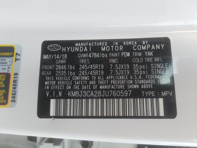 2018 HYUNDAI TUCSON KM8J3CA28JU760597