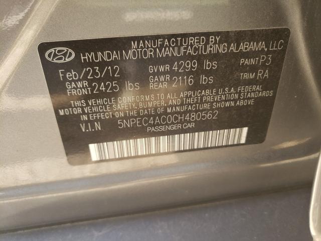 2012 HYUNDAI SONATA SE 5NPEC4AC0CH480562