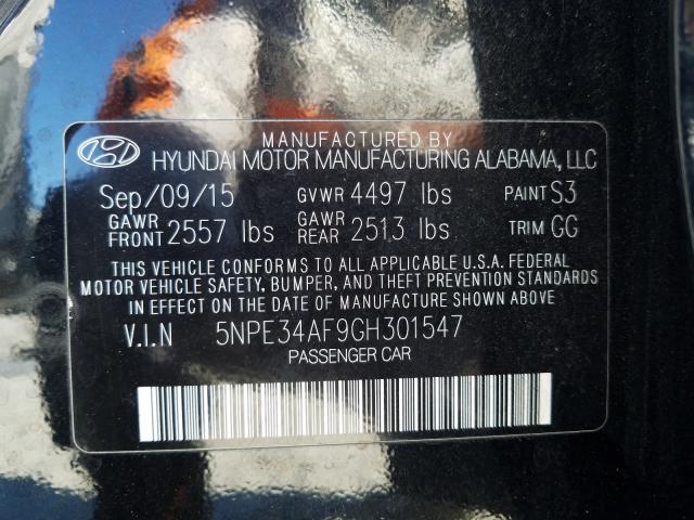 2016 HYUNDAI SONATA SPO 5NPE34AF9GH301547