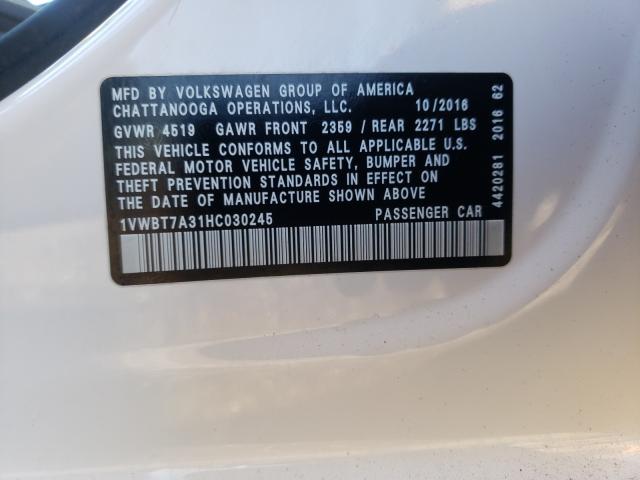 2017 VOLKSWAGEN PASSAT SE 1VWBT7A31HC030245