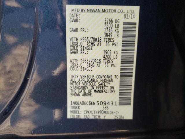 1N6BA0EC6EN509431 Nissan TITAN S