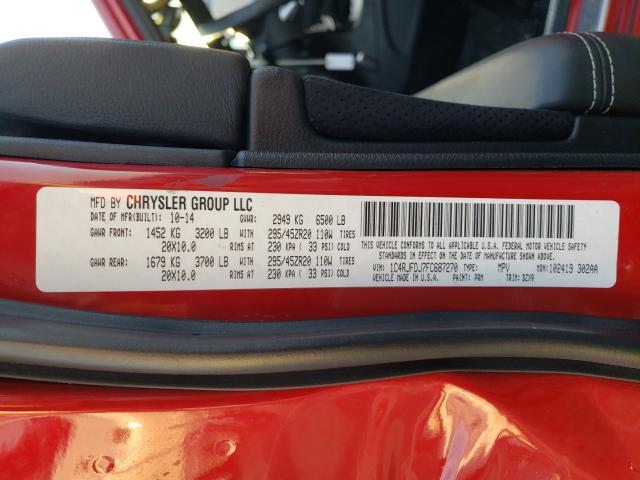 2015 JEEP GRAND CHER 1C4RJFDJ7FC687270