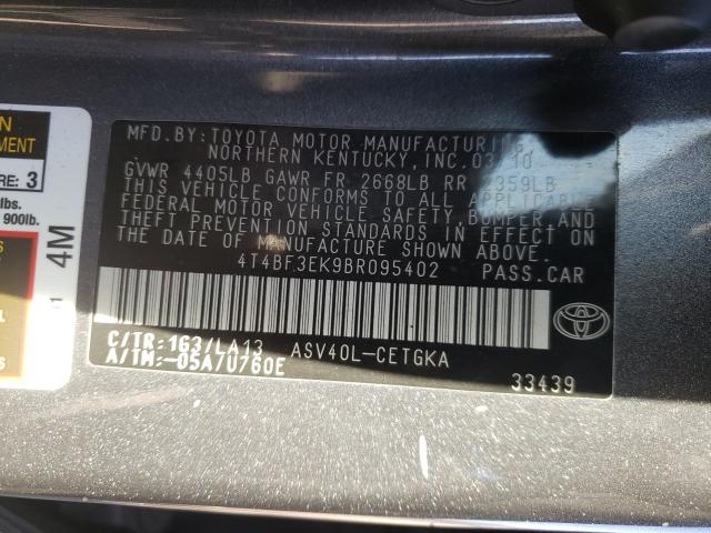 2011 TOYOTA CAMRY BASE 4T4BF3EK9BR095402