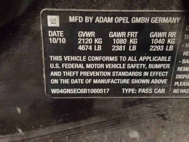 2011 BUICK REGAL W04GN5EC6B1060517