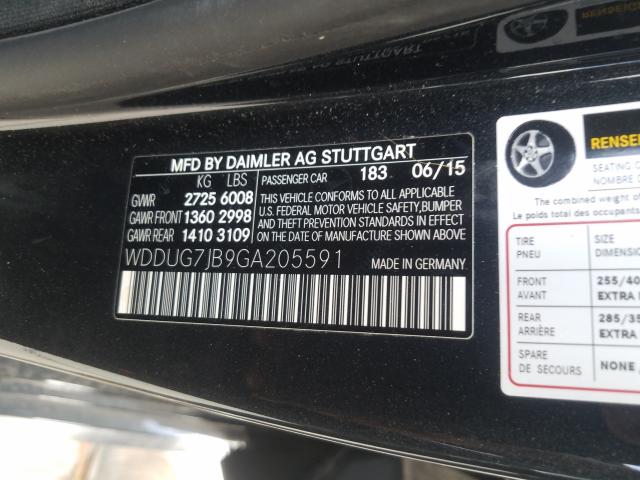 2016 MERCEDES-BENZ S 63 AMG WDDUG7JB9GA205591