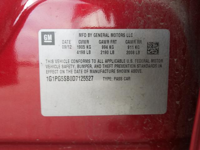 2013 CHEVROLET CRUZE LTZ 1G1PG5SB0D7125527