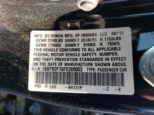 2015 HONDA CIVIC SE 19XFB2F76FE289003