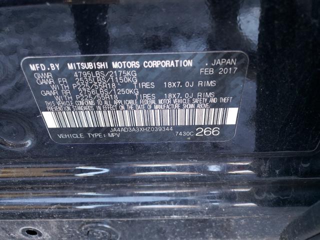2017 MITSUBISHI OUTLANDER JA4AD3A3XHZ039344