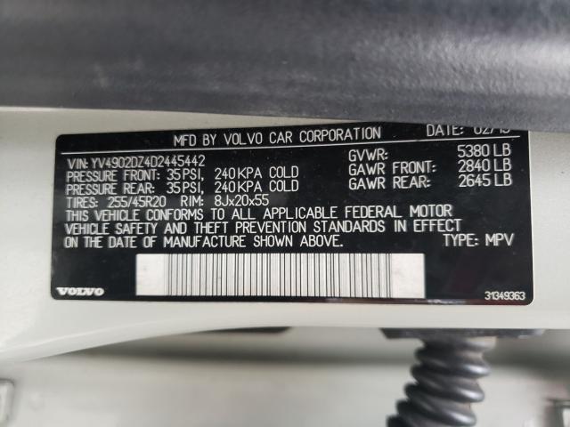 2013 VOLVO XC60 T6 YV4902DZ4D2445442