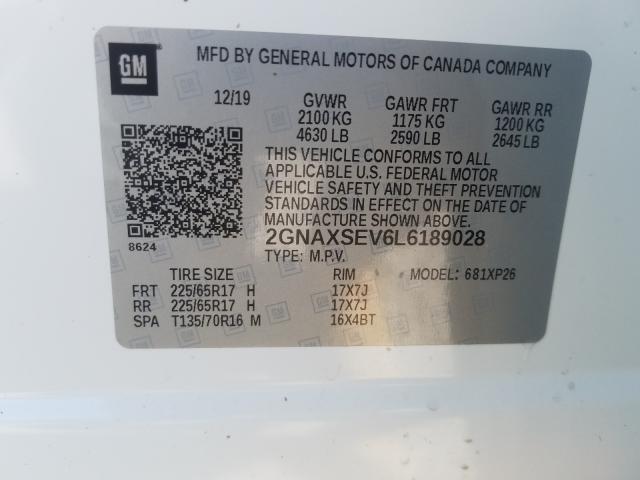 2020 CHEVROLET EQUINOX LS 2GNAXSEV6L6189028
