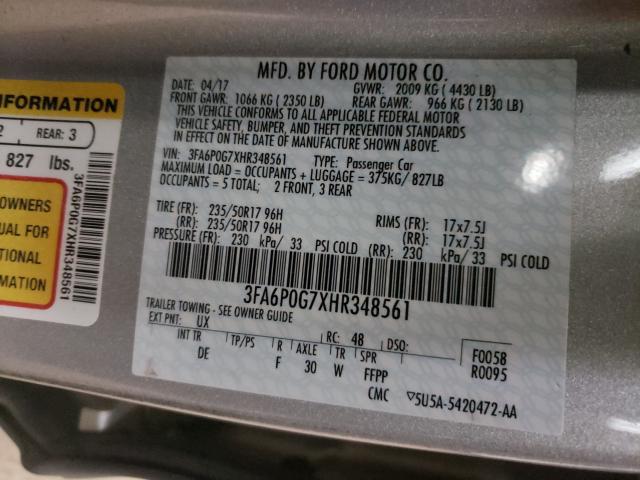 2017 FORD FUSION 3FA6P0G7XHR348561